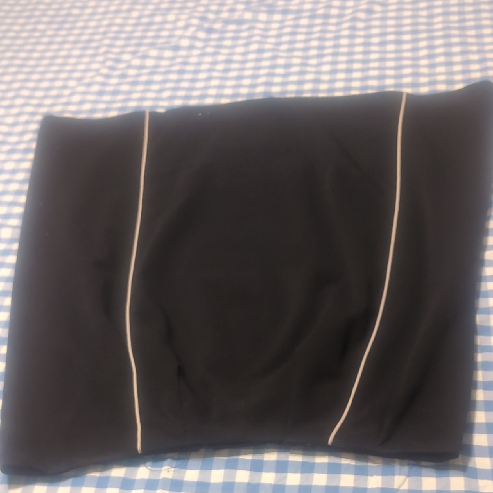 Apostrophe Black Pencil Skirt with White Accents